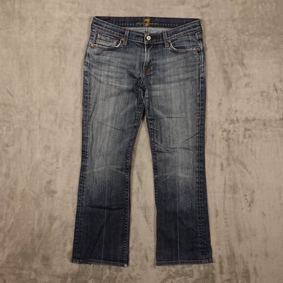 7 for all Mankind Jeans Bootcut women's 29 blue denim - Picture 1 of 13